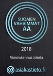 Asiakastiedon myöntämä Suomen vahvimmat AA -luottoluokitus